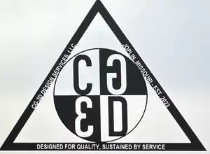 CG-3D Design Services, LLC original triangular black-and-white company logo